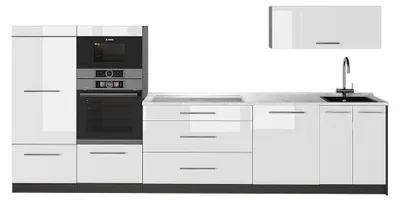 Immagine prodotto di Cucina componibile Vicco Fame-Line Bianco lucido/Antracite 340 cm, PL Marmo, Model 64496
