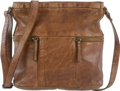 Produktbild von Bear Design Tasche Leder Schultertasche Umhängetasche klein 26x25cm cognac Damen Frauen CL35556-cognac