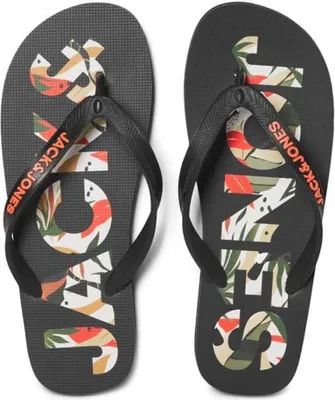 Produktbild von Flip Flops für Männer Jack & Jones FWLOGO PALM PRINT 12230642 Schwarz - 42 - 43