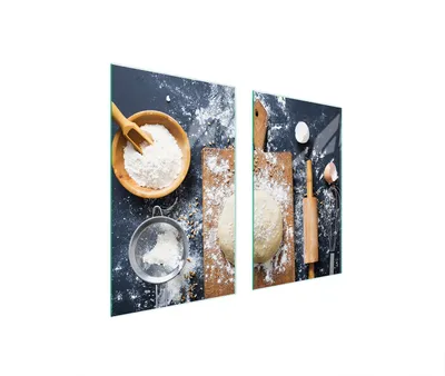Produktbild von Herdabdeckplatten 2 teilig 75x52 Glaskeramikkochfeld Abdeckung Glas Schneidebrett Schiefer Küche
