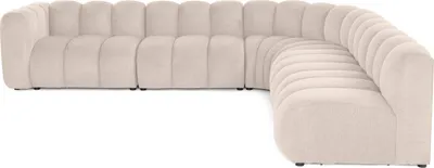 Produktbild von Lisa Design Debbie - modulares Ecksofa rechts 5-Sitzer aus strukturiertem Stoff , Beige