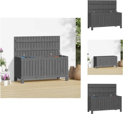 Image de vidaXL Coffre de jardin Gris 108x42,5x54 cm Pin massif - Coffres de jardin
