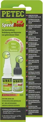 Produktbild von Petec SpeedBond Set Hochleistungsklebstoff & Filler Kleber Klebstoff 50g 93550