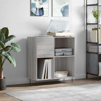 Produktbild von [Home] Plattenschrank Grau Sonoma 84,5x38x89 cm Holzwerkstoff , Neue Mode 2024 im häuslichen Leben