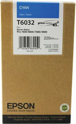 Productafbeelding van Epson UltraChrome T6032 inktpatroon - Cyaan - Inktjet