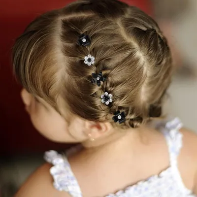 Produktbild von Mini-Blumen-Haarspangen - niedliche Strass-Haarspangen - Hochzeitshaarschmuck - Brauthaarschmuck - Mädchen - Schwarz.