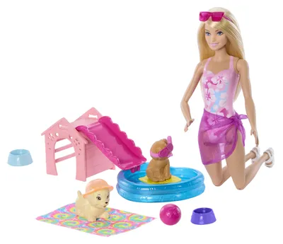 Produktbild von Barbie Puppy Pool Party - Aloha Blonde
