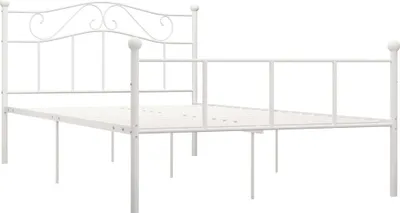 Image de vidaXL Cadre de lit blanc métal 120x200 cm