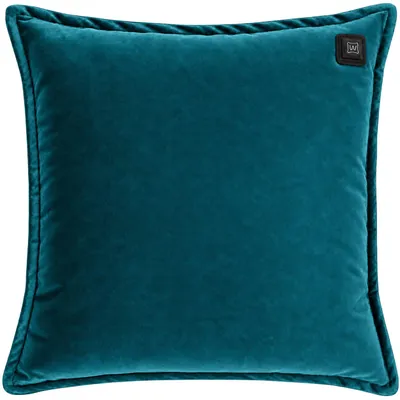 Imagen del producto de Almohadilla térmica infrarroja Warmpi® con batería externa de 10.000 mAh – Terciopelo color petróleo/verde azulado – 45x45 cm – Inalámbrica y con cable integrado de 2,5 metros