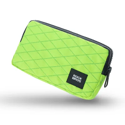 Image de ROCKBROS Porte-monnaie Porte-monnaie vélo avec fermeture éclair femme/homme vert fluo