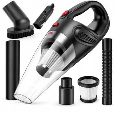 Zdjęcie produktu dla Odkurzacz samochodowy 120 W - Przenośny odkurzacz z filtrem HEPA i 3 końcówkami - zasilanie sieciowe