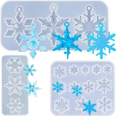 Produktbild von Schneeflocken Silikonformen Weihnachten Harzformen DIY Geschenk Transparent