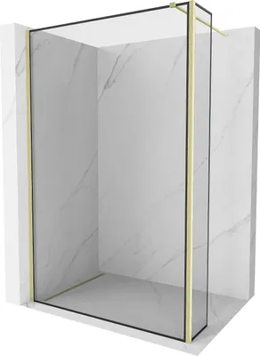 Obrázok produktu pre Sprchová zástena Mexen Kioto Walk-in 100 x 30 cm, čierny rám, zlatá brúsená povrchová úprava – 800-100-212-55-70-030