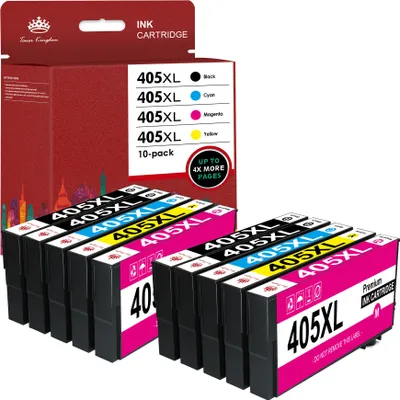 Produktbild von 10pack 405XL Tintenpatrone Kompatibel für Epson 405 xl Workforce Pro WF-3820DWF WF-3825DWF WF-4820DWF WF-4825DWF WF-4830DTWF WF-7310DTW WF-7830DTWF