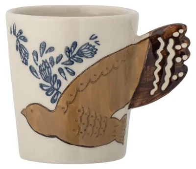 Image de BLOOMINGVILLE | Hezha Tasse, couleur beige, en grès | Diamètre 8 cm, hauteur 9 cm | 82058211