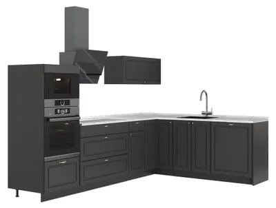 Produktbild von Eckküche Vicco Fame-Line Anthrazit-Gold Landhaus/Anthrazit 287 x 207 cm, AP Marmor, Model 63455