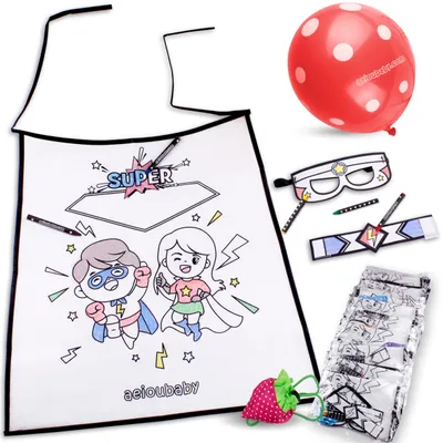 30er Set ausmalbare Superhelden-Kostüme für Kinder