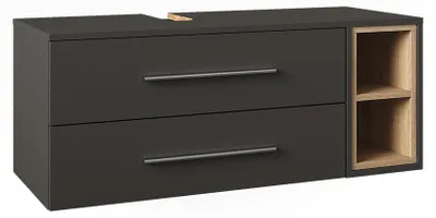 Imagen del producto de Mueble bajo lavabo Vicco Beatrice Antracita/Sonoma 100 x 40 cm con 2 cajones, Model 69646