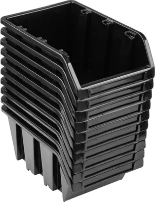 Produktbild von Set x 10 Stapelboxen KTR20 schwarz Lagerboxen Sortierboxen
