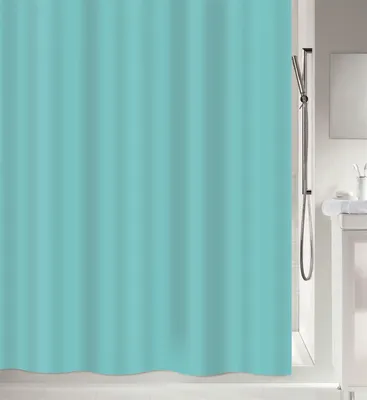 Obrázok produktu pre Protiplesňový sprchový záves Spirella - antibakteriálny, umývateľný, nepremokavý - polyester, "Atlas" 180x200 cm tyrkysová