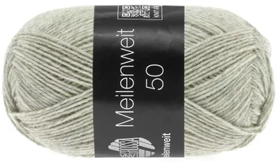 Produktbild von Lana Grossa MEILENWEIT 50 g UNI 4-fach Sockenwolle mit 80 % Schurwolle 210 m Farbe 1102 - Natur meliert