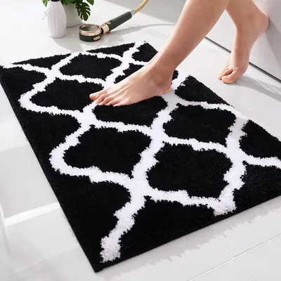 Obrázok produktu pre Protisklzová podložka do kúpeľne z mikrovlákna, 50 x 76 cm, čierna
