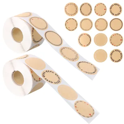 Produktbild von Aufkleber zur Beschriftung, 1000 Stück Marmeladenetiketten, selbstklebend, 38 mm starke Etiketten, ideal für Marmeladengläser, Geschenktüten und Umschläge, runde Aufkleber