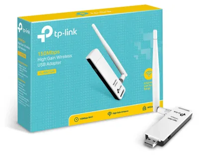 Obrázek produktu pro TP-Link TL-WN722N, Bezdrátový, USB, WLAN, Wi-Fi 4 (802.11n), 150 Mbit/s, Černá, Bílá
