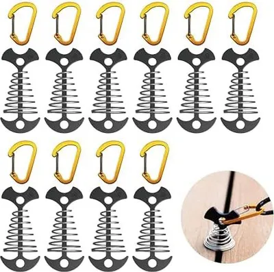 Produktbild von NACETURE Zeltseilspanner mit Clips - Aluminium-Deckspanner, Schnurversteller, Zeltspanner, Outdoor-Camping-Zubehör (schwarz, 10 Stück)