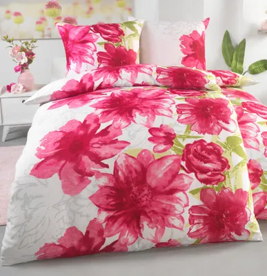 Produktbild von DreamHome 4 teilige Bettwäsche Mikrofaser AllSeason Bettbezug für Bettdecke, Steppdecken 135x200 und Kissen 80x80 Große Auswahl an Farben, Kissenbezug , Design - Motiv:Design 13