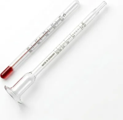 Produktbild von Vinometer bis 25 vol.% + Glas Thermometer 0–40°C Set Alkoholmessgerät Flüssigkeitsthermometer Temperaturmesser Alkoholgehalt