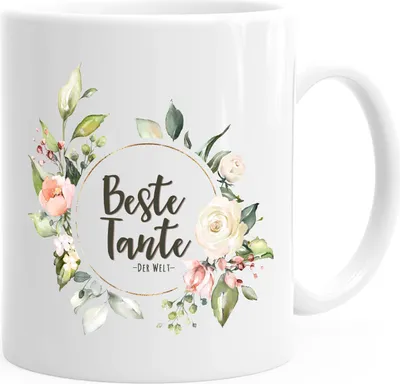 Produktbild von Kaffee-Tasse Beste Tante der Welt Geschenk-Tasse MoonWorks® weiß unisize