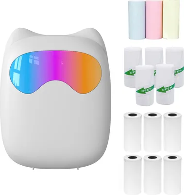 Obrázek produktu pro Mini kapesní termální tiskárna okamžitých obrázků, tiskárna štítků, připojení Bluetooth, kompatibilní s Android iOS, s 1 rolí termálního papíru (57 x 25 mm)