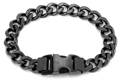 Image de Bracelet chaîne Armani Exchange Noir Collection Logo - homme