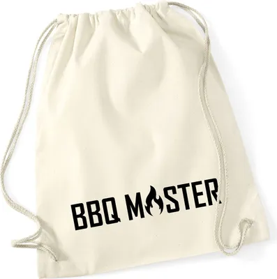 Produktbild von Huuraa Turnbeutel BBQ Master Grillen 12 Liter Natural Baumwolle Rucksack Geschenkidee