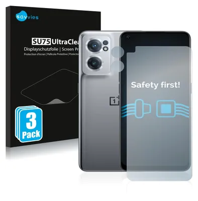 A product shot featuring a phone and its screen protector packaging.