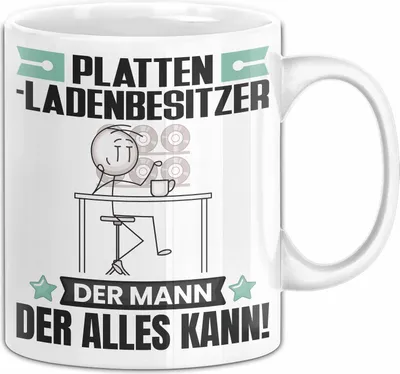 Produktbild von Plattenladenbesitzer Tasse Geschenk für Plattenladenbesitzer Der Mann Der Alles Kann Geschenkidee zum Geburtstag (Weiß)