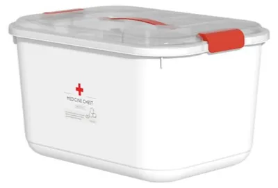 Produktbild von Verk 27660 Medikamentenorganisator mit Sicherheitsverschluss, 37 x 27 x 21,5 cm, weiß