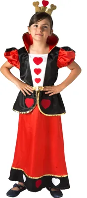 Productafbeelding van Koningin van Harten Wonderland kostuum, verkleedpak, carnaval kostuum voor meisjes (maat 5-7 jaar)