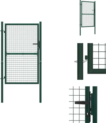 Produktbild von vidaXL Zauntor Stahl 100x150 cm Grün -  Gartentore