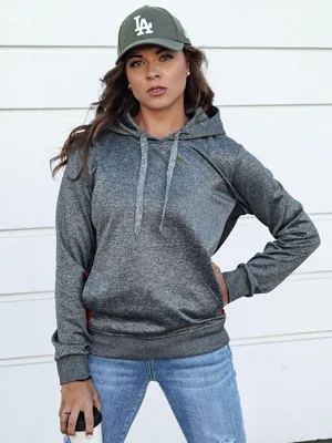Imagen del producto de Sudadera con capucha para mujer, color gris oscuro, talla S