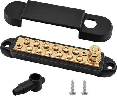 Productafbeelding van Elektrische verdeeldoos - Stroomverdeeler - 5,3 inch - Met 1/4 inch schroefdraad en 12 schroeven - Zwart