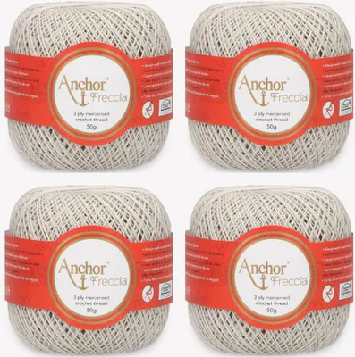 Image de 4 pelotes Anchor Freccia 16 – fil de coton fin pour le crochet (couleur 00397)
