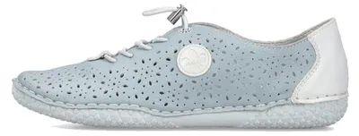 Image de Chaussures Rieker, modèle 4365612 436, chaussures basses pour femmes, type mocassin, couleur bleue, pour un usage quotidien