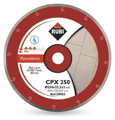 Produktbild von RUBI CPX DIAMANTSCHEIBE 250 x 25,4 mm PRO, FÜR PORZELLANFLIESEN
