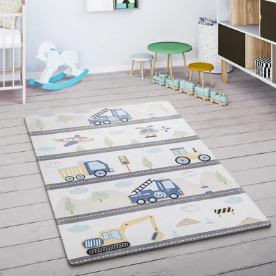 Produktbild von Paco Home Kinderteppich Kinderzimmer Teppich Spielmatte Junge Mädchen Berge Wolken 155x230 cm
