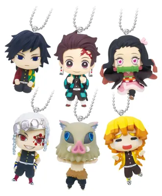 Productafbeelding van Demon Slayer: Kimetsu no Yaiba, schattige hangers voor sleutelringen, 3 cm, mystery capsule display (12 stuks)