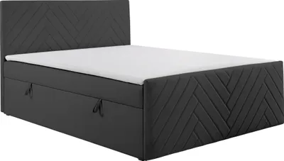 Produktbild von KSHOMECONCEPT Boxspringbetten mit Bettkasten NOVA 160x200, Bonellfederkern Matratze, Grau