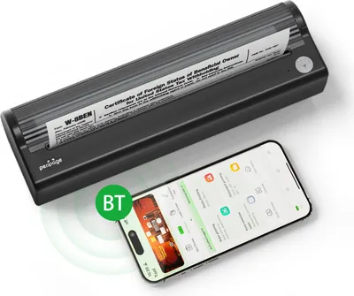 Obrázek produktu pro Tiskárna PeriPage A4, přímý termotransfer, 304 dpi, bezdrátová tiskárna, mobilní, 210 mm, mini fototiskárna, podporuje připojení USB-BT, šířka papíru 2 palce/3 palce/4 palce/216 mm, tisk souborů PDF, webových stránek, smluv, obrázků, přenosný tisk bez inkoustu, kompatibilní s Android iOS, s 1 rolí papíru