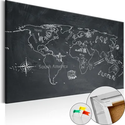 Produktbild von Vliesstoff Korkbild - Travel broadens the Mind 60x40 cm Karten k-C-0023-p-a